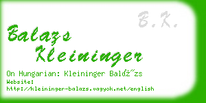 balazs kleininger business card